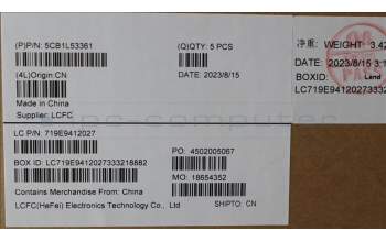 Lenovo 5CB1L53361 C-Abdeckung mit Tastatur, Hebräisch, arktisgrau, Ohne_Hintergrundbeleuchtung, Ohne_Fingerabdruckscanner