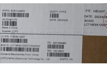 Lenovo 5CB1L54653 C-Cover with keyboard,US English Euro,Onyx Grey,White Backlight