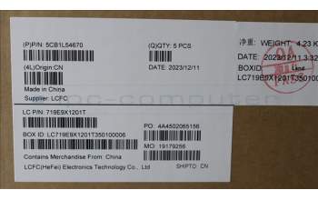 Lenovo 5CB1L54670 C-Abdeckung mit Tastatur, Portugiesisch, Onyxgrau, Weiße Hintergrundbel.