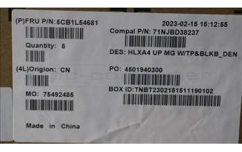 Lenovo 5CB1L54681 C-Abdeckung mit Tastatur, Dänisch, Hintergrundbeleuchtung, GB