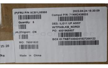 Lenovo 5CB1L55955 COVER Upper Case ASM_NORDIC C 82XW BL