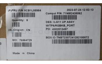 Lenovo 5CB1L55984 COVER Upper Case ASM_POR C 82XW RGB