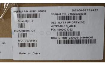 Lenovo 5CB1L56016 C-Abdeckung mit Tastatur, Arabisch, sturmgrau, Hintergrundbeleuchtung, US