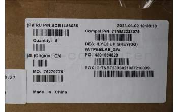 Lenovo 5CB1L56035 C-Abdeckung mit Tastatur, Schweiz, Sturmgrau, Hintergrundbeleuchtung