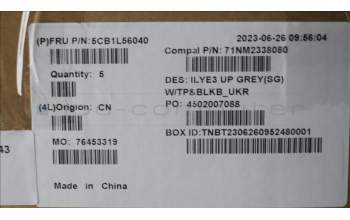 Lenovo 5CB1L56040 C-Abdeckung mit Tastatur, Ukraine, sturmgrau, Hintergrundbeleuchtung