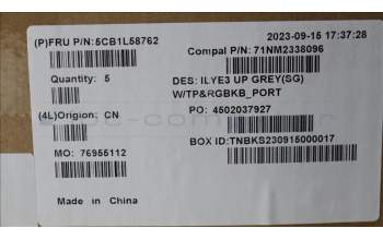 Lenovo 5CB1L58762 C-Abdeckung mit Tastatur, Portugiesisch, sturmgrau, RGB-Hintergrundbel.