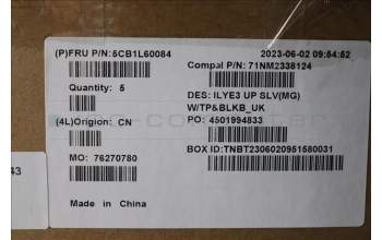 Lenovo 5CB1L60084 C-Abdeckung mit Tastatur, Englisch (GB), Hintergrundbeleuchtung