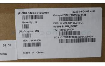 Lenovo 5CB1L60088 C-Abdeckung mit Tastatur, Portugiesisch, Hintergrundbeleuchtung