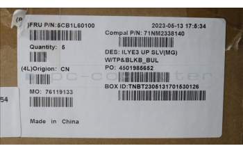 Lenovo 5CB1L60100 C-Abdeckung mit Tastatur, Bulgarisch, Hintergrundbeleuchtung, GB