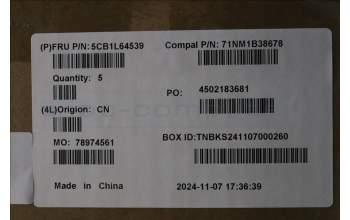 Lenovo 5CB1L64539 C-Abdeckung mit Tastatur, Englisch (GB), wolkengrau, Hintergrundbeleuchtung, Ohne_Fingerabdruckscanner