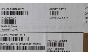 Lenovo 5CB1L67778 COVER Upper Case ASM_GER L83A1 TEX