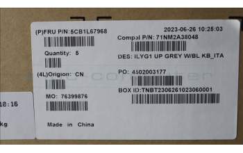 Lenovo 5CB1L67968 C-Abdeckung mit Tastatur, Italienisch, Weiße Hintergrundbeleuchtung