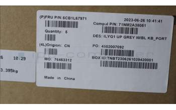 Lenovo 5CB1L67971 C-Abdeckung mit Tastatur, Portugiesisch, Weiße Hintergrundbeleuchtung