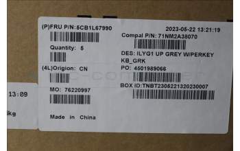 Lenovo 5CB1L67990 COVER Upper Case ASM_GRE C 82Y3 RGB