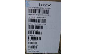 Lenovo 5CB1L72129 C-Abdeckung mit Tastatur, Belgisch, arktisgrau, GB