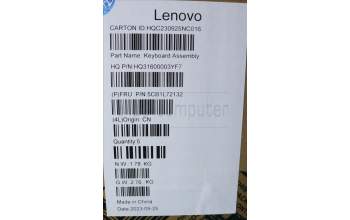Lenovo 5CB1L72132 C-Abdeckung mit Tastatur, Tschechisch/Slowakisch, arktisgrau, GB