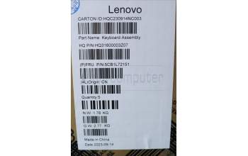 Lenovo 5CB1L72151 C-Abdeckung mit Tastatur, Slowenisch, arktisgrau