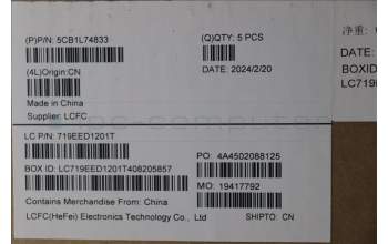 Lenovo 5CB1L74833 C-Abdeckung mit Tastatur, Bulgarisch, Eisengrau, Fingerabdruck, GB