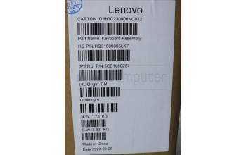 Lenovo 5CB1L80267 C-Abdeckung mit Tastatur, Belgisch, sturmgrau, GB