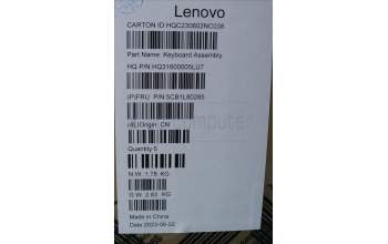 Lenovo 5CB1L80285 C-Cover with keyboard, German, Storm Grey, UK