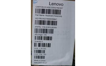 Lenovo 5CB1L80305 C-Cover with keyboard, Nordic, Storm Grey, UK