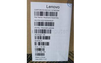 Lenovo 5CB1L80308 C-Cover with keyboard, Portuguese, Storm Grey, UK