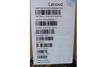 Lenovo 5CB1L80310 C-Cover with keyboard, Russian, Storm Grey, US