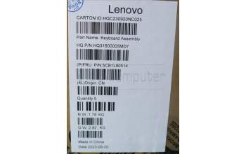 Lenovo 5CB1L80514 C-Cover with keyboard, UK English, Storm Grey, UK