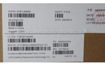 Lenovo 5CB1L83690 COVER Upper Case ASM_UKE L82Y5 FP SG BL