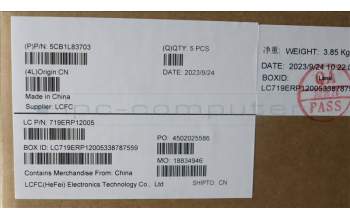 Lenovo 5CB1L83703 C-Abdeckung mit Tastatur, Tschechisch/Slowakisch, GB