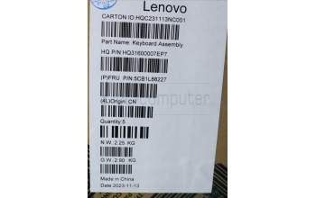 Lenovo 5CB1L88227 C-Cover with keyboard, Belgian, Mineral Grey, Non-Fingerprint, UK