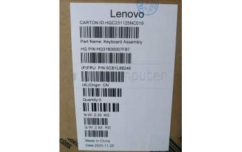 Lenovo 5CB1L88246 COVER Upper Case ASM_NORDIC_H83E0NFPMIGY