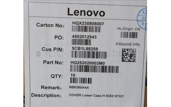 Lenovo 5CB1L88259 Lower Case H 83E0 STGY