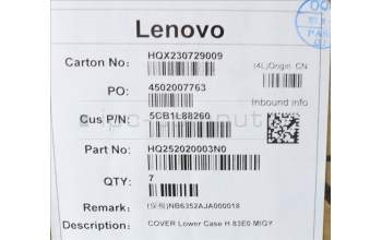 Lenovo 5CB1L88260 COVER Lower Case H 83E0 MIGY
