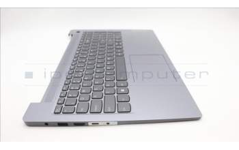 Lenovo 5CB1L88267 C-Cover with keyboard, US English Euro, Arctic Grey, Backlight, Fingerprint, US