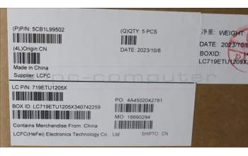 Lenovo 5CB1L99502 C-Cover with keyboard, UK English, Arctic Grey, Backlight, Fingerprint, UK