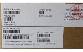 Lenovo 5CB1L99607 C-Cover with keyboard, US English Euro, Abyss Blue, Backlight, Fingerprint, US