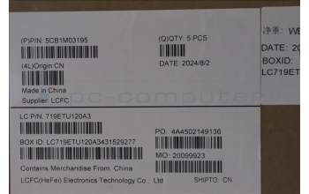 Lenovo 5CB1M03195 C-Cover with keyboard, Spanish, Abyss Blue, Backlight, Fingerprint, UK