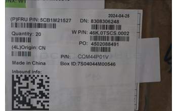 Lenovo 5CB1M21527 A-Cover, ASM, Plastic, 3.0T, 5M Camera, WWAN, BLANC