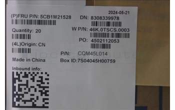 Lenovo 5CB1M21528 A-Cover, ASM, AL, 3.0T, RGB Camera, WLAN, BLANC