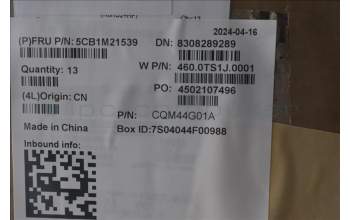 Lenovo 5CB1M21539 FRU C COVER, ASM, WLAN, AMD COOK