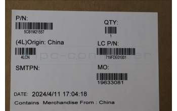 Lenovo 5CB1M21557 FRU D_COVER_AL_WW_BK_ASSY