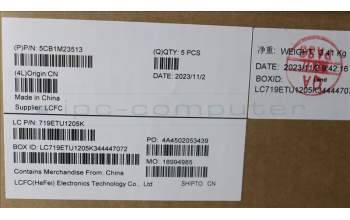 Lenovo 5CB1M23513 C-Cover with keyboard, Spanish, Arctic Grey, Non-Backlight, Fingerprint, UK