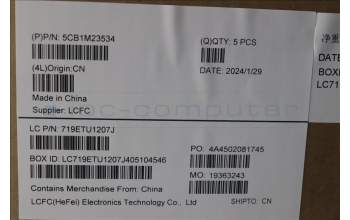 Lenovo 5CB1M23534 C-Cover with keyboard, US English Euro, Arctic Grey, Non-Backlight, Fingerprint, US