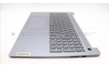 Lenovo 5CB1M45200 C-Cover with keyboard, Belgian, Arctic Grey, Backlight, Fingerprint, UK