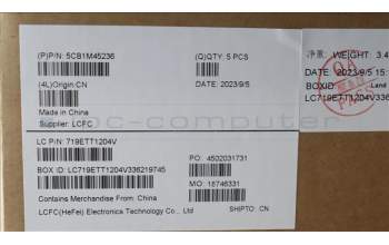 Lenovo 5CB1M45236 C-Cover with keyboard, English, Arctic Grey, Backlight, Non-Fingerprint, US