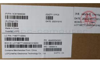 Lenovo 5CB1M46049 C-Cover with keyboard, Italian, Arctic Grey, Non-Backlight, Fingerprint, UK