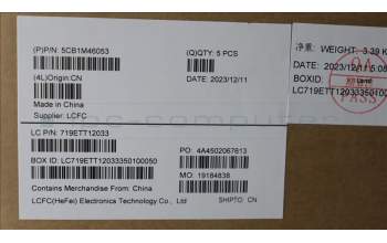 Lenovo 5CB1M46053 C-Cover with keyboard, Portuguese, Arctic Grey, Non-Backlight, Fingerprint, UK