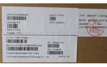 Lenovo 5CB1M46095 C-Cover with keyboard, Hebrew, Arctic Grey, Non-Backlight, Non-Fingerprint, US