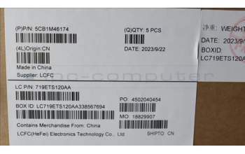 Lenovo 5CB1M46174 C-Cover with keyboard, Bulgarian, Arctic Grey, Fingerprint, UK